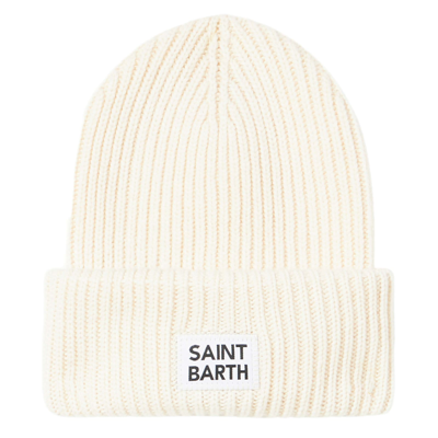 Shop Mc2 Saint Barth Woman White Knit Beanie