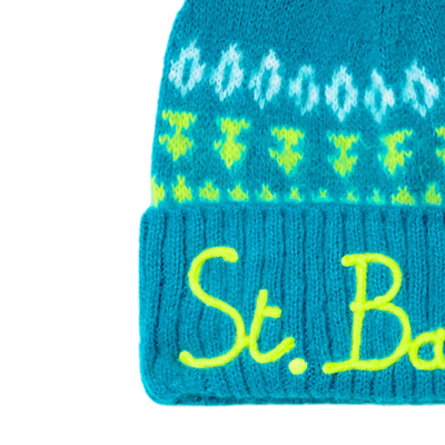 Mc2 Saint Barth Woman Ultra Soft Beanie With Nordic Jacquard