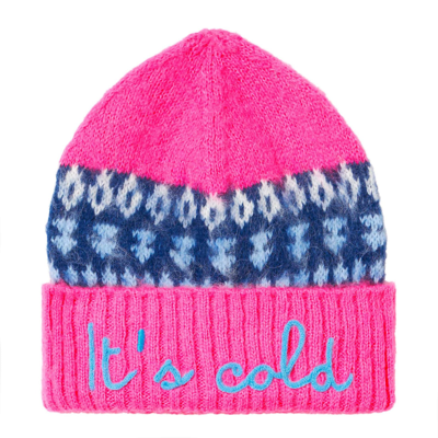 Mc2 Saint Barth Slogan-embroidered Beanie In Pink