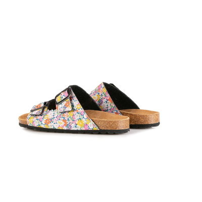 Shop Mc2 Saint Barth Woman Sandals With Flower Print In Multicolor