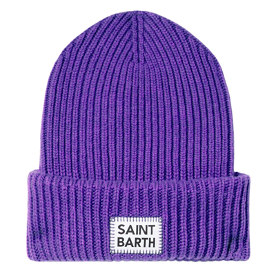 Shop Mc2 Saint Barth Woman Purple Knit Beanie In Pink
