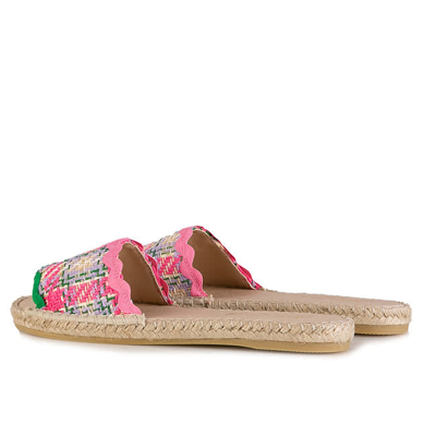 Shop Mc2 Saint Barth Woman Espadrilla With Multicolor Tweed In Pink