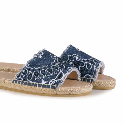 Shop Mc2 Saint Barth Woman Espadrilla With Bandanna Print In Blue