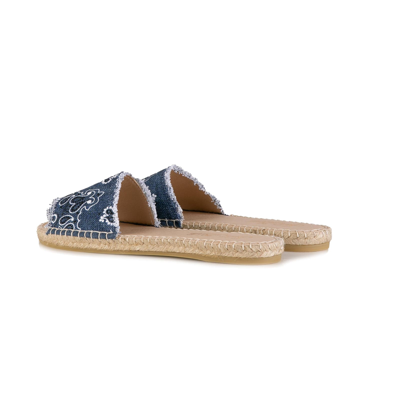 Shop Mc2 Saint Barth Woman Espadrilla With Bandanna Print In Blue