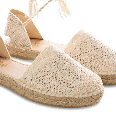 Shop Mc2 Saint Barth Woman Crochet Espadrillas In White