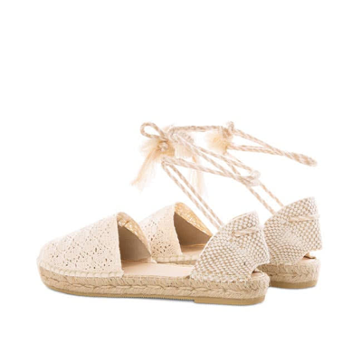 Shop Mc2 Saint Barth Woman Crochet Espadrillas In White