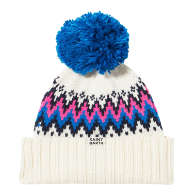 Mc2 Saint Barth Woman Beanie With Pompon In White