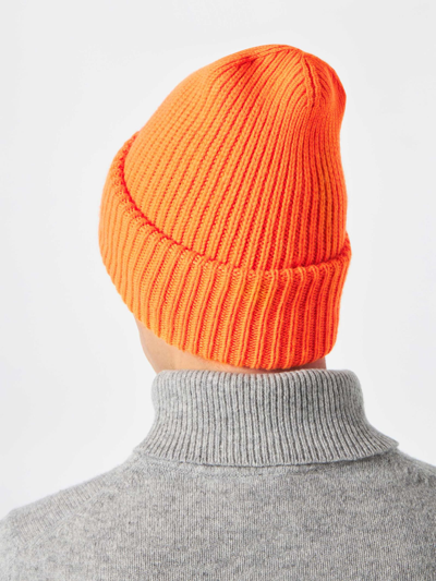 Shop Mc2 Saint Barth Man Fluo Orange Knit Beanie