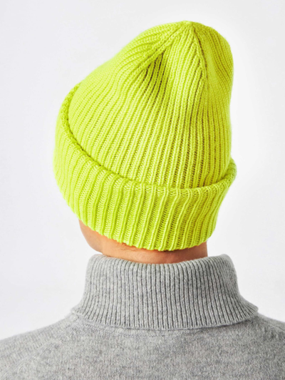 Shop Mc2 Saint Barth Man Fluo Yellow Knit Beanie