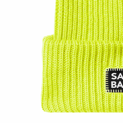 Mc2 Saint Barth Men`s Hat In Fluo Lime Green Knit
