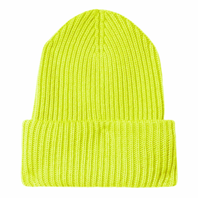 Shop Mc2 Saint Barth Man Fluo Yellow Knit Beanie