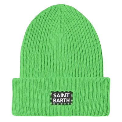 Mc2 Saint Barth Men`s Hat In Fluo Green Knit In Green