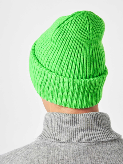 Shop Mc2 Saint Barth Man Fluo Green Knit Beanie