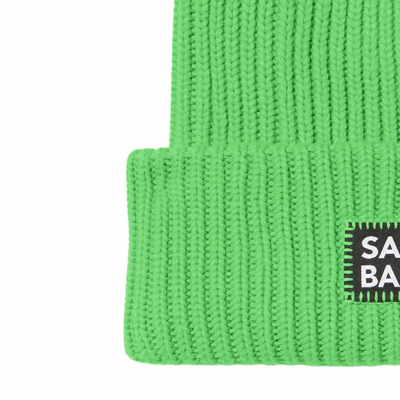 Shop Mc2 Saint Barth Man Fluo Green Knit Beanie