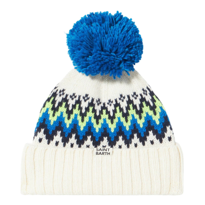 Mc2 Saint Barth Man Beanie With Icelandic Jacquard