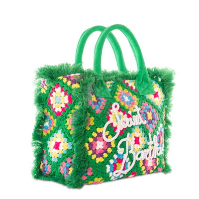 Shop Mc2 Saint Barth Vanity Crochet Shoulder Bag In Green