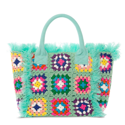 Shop Mc2 Saint Barth Vanity Crochet Shoulder Bag In Green