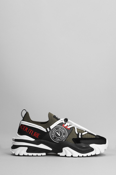 Shop Versace Jeans Couture Sneakers In Black Synthetic Fibers