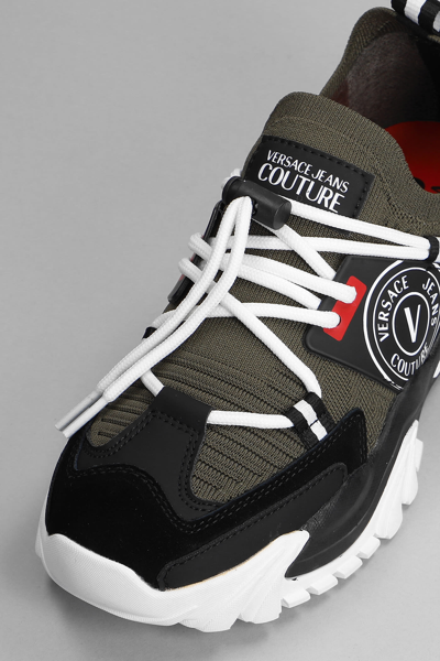 Shop Versace Jeans Couture Sneakers In Black Synthetic Fibers