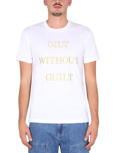 Shop Moschino Guilt Without Guilt T-shirt In Bianco