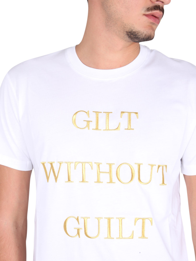 Shop Moschino Guilt Without Guilt T-shirt In Bianco
