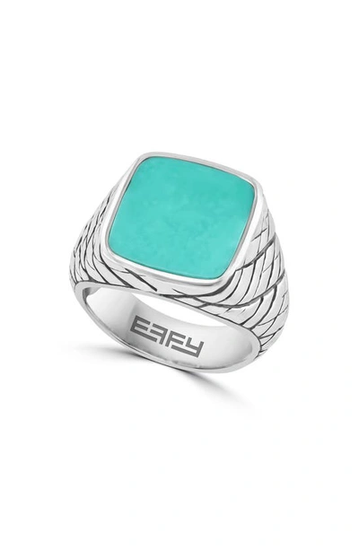 Shop Effy Sterling Silver Turquoise Ring In Blue