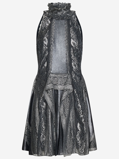 Shop Alberta Ferretti Mini Dress In Grey