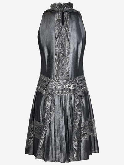 Shop Alberta Ferretti Mini Dress In Grey