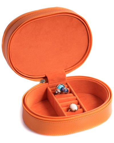 Bey-berk Lizard 2 Level Jewelry Case With Mirror In Multicolor