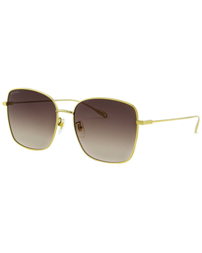 Shop Gucci Women's Gg1030sk 60mm Sunglasses In Gold