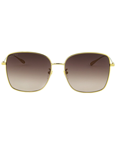 Shop Gucci Women's Gg1030sk 60mm Sunglasses In Gold