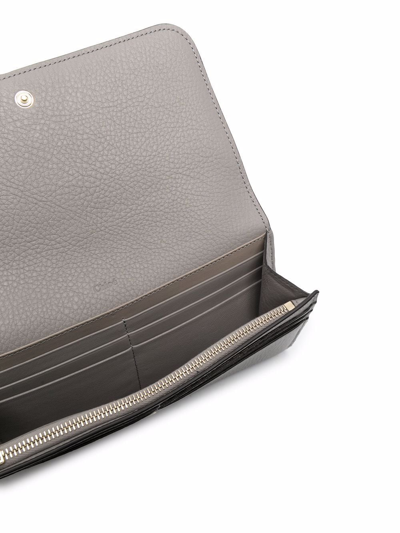 Chloé Alphabet Textured-leather Wallet In Grey