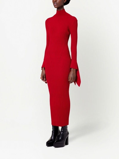 Shop Ami Alexandre Mattiussi Open-sleeve Knitted Jumper In Red