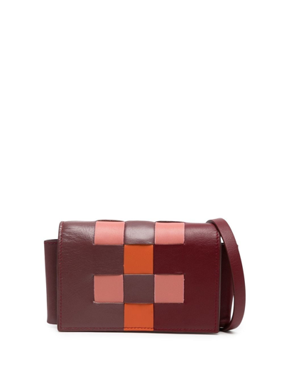 Shop Paul Smith Woven-pattern Shoulder Wallet In Red