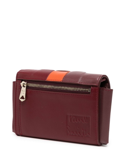 Shop Paul Smith Woven-pattern Shoulder Wallet In Red