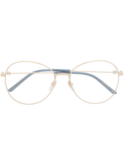 Gucci Round Frame Glasses In Gold