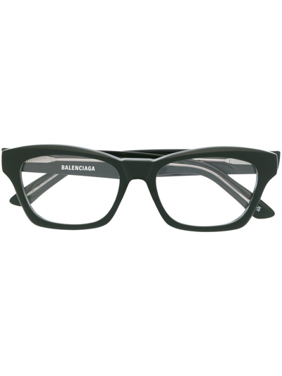 Shop Balenciaga Square-frame Optical Glasses In Green