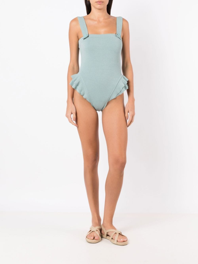 Shop Clube Bossa Barres One-piece Swimsuit In Blue