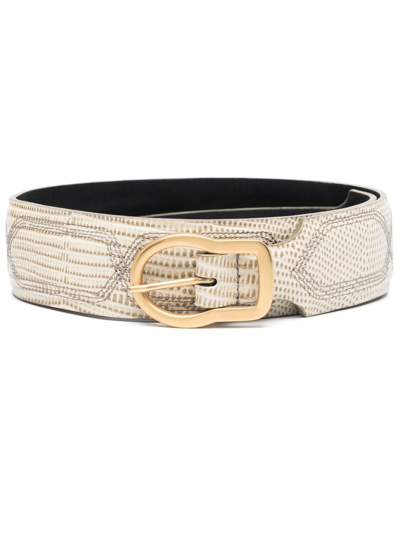 Shop Dorothee Schumacher Snakeskin-effect Leather Belt In Neutrals