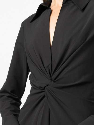 Cinq À Sept Mckenna Twist-front Collared Dress In 黑色