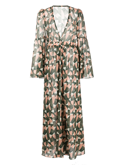 Shop Patbo Plitka Bell-sleeve Dress In 绿色