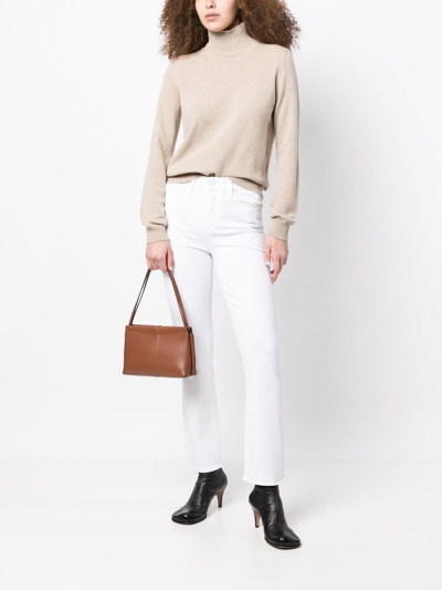 Paige Slim-cut High-waist Jeans In 白色