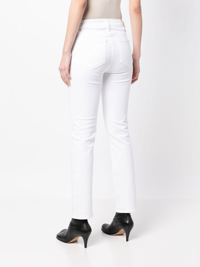 Paige Slim-cut High-waist Jeans In 白色