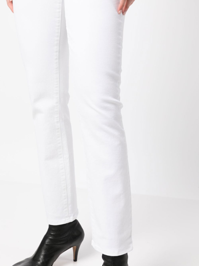 Paige Slim-cut High-waist Jeans In 白色