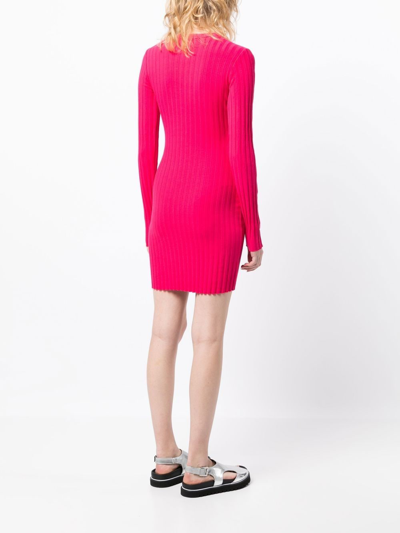 Cotton Citizen Capri Pink Ribbed Stretch-cotton Mini Dress In 粉色