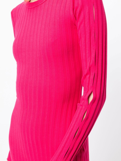 Cotton Citizen Capri Pink Ribbed Stretch-cotton Mini Dress In 粉色
