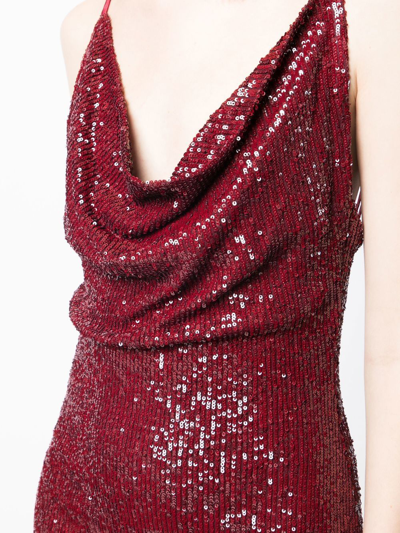 In The Mood For Love Yuna Burgundy Sequin Mini Dress In 红色
