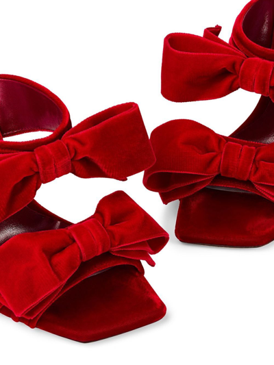 Shop Jimmy Choo Flaca 100mm Velvet Mules In Red