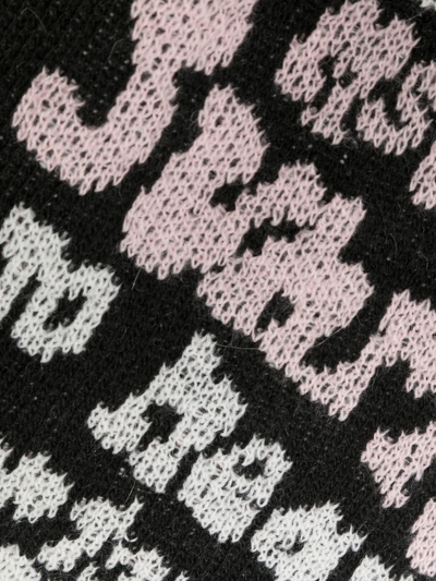 Msgm Intarsia-knit Midi Skirt In Black