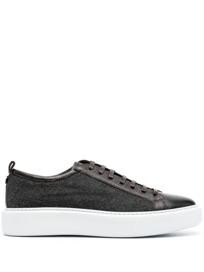 Shop Barrett Fabric-panelled Low-top Sneakers In Grey